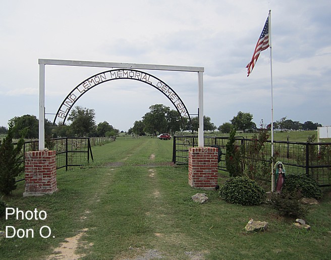 entrance to the cemetery on hwy 14 north of Wortham